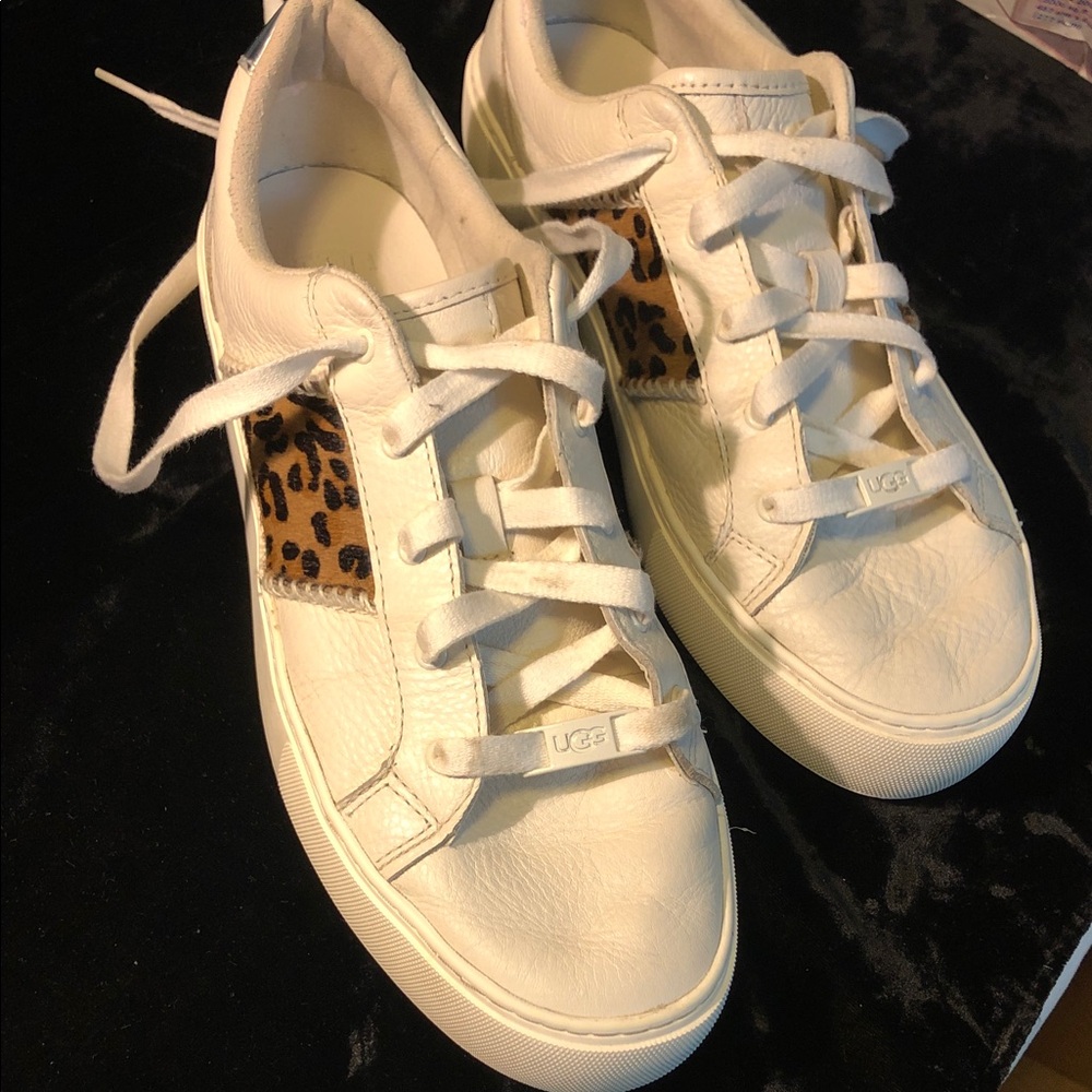 UGG Womens Dinale Exotic Leather Sneakers 10